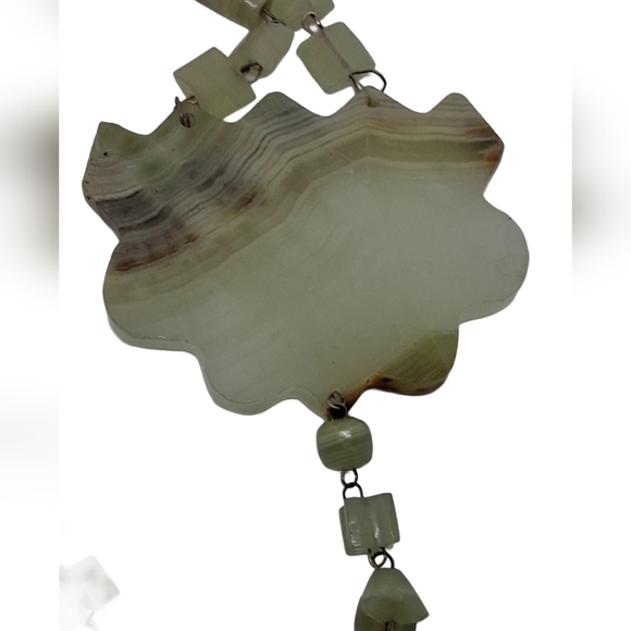 Green Banded Onyx Artisan Statement Necklace - Picture 5 of 5